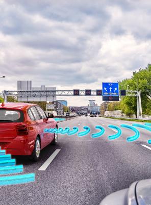 Cars on road emitting data