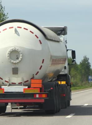 Tanker carrying dangerous goods