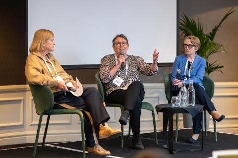 NTC Chair, Carolyn Walsh, speaking on a panel at the ARAs People and Culture Conference.